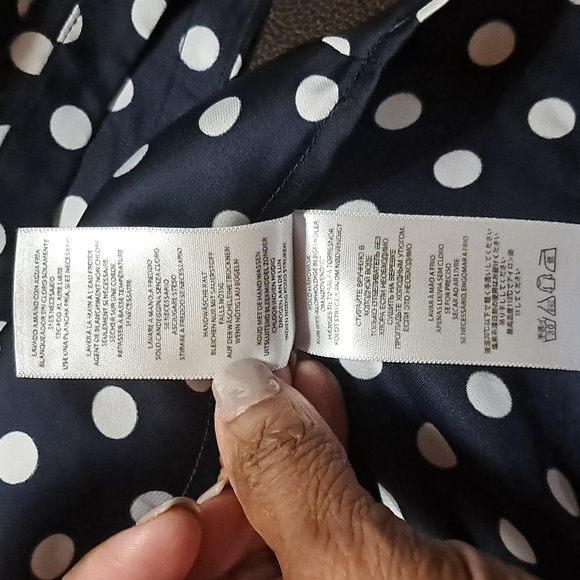 MICHAEL Michael Kors Navy Polka Dot Camisole Top Size L - Picture 9 of 9